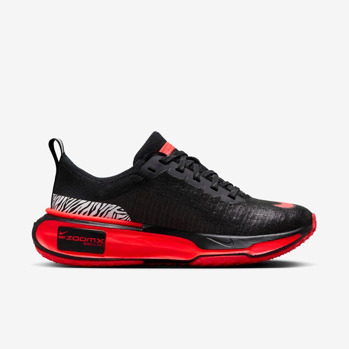 Nike Invincible 3 Mens road running shoes in a black white and bright crimson colorway